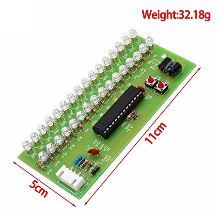 MCU 8V-12V Ayarlanabilir 16 Yeşil LED Ekranlı VU Metre