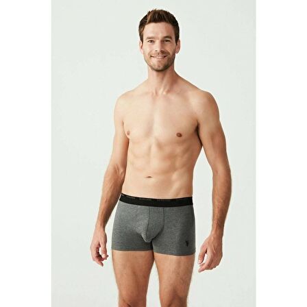 U.S. Polo Assn. Erkek 3 Lü Boxer Set Antrasit-Siyah-Gri