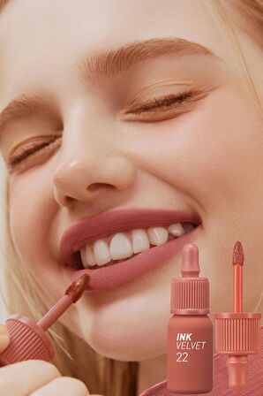 Yüksek Pigmentli, Kadife Görünümlü, Gün Boyu Kalıcı Tint Peripera Ink Velvet (22 Bouquet Nude)