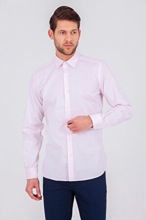 Pembe Slim Fit Gömlek | S