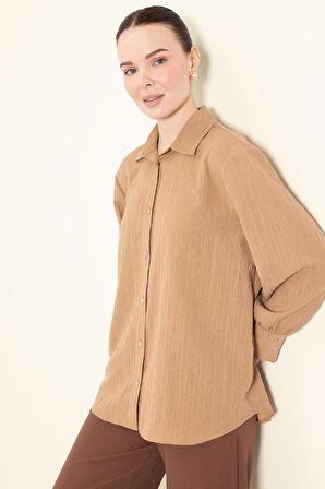Regular Fit Basic Düz Uzun Kollu Gömlek Tunik