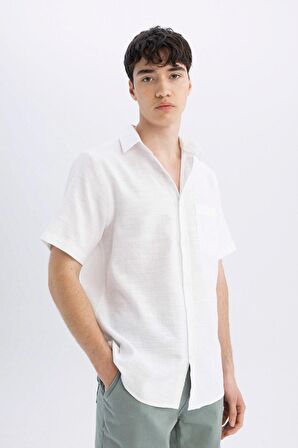 DeFacto Regular Fit Yazlık Dokulu Kısa Kollu Gömlek C9435AX24SMWT34