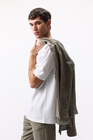 DeFacto New Regular Fit Bisiklet Yaka Basic Düz %100 Pamuk Kısa Kollu Tişört V7699AZ25SPWT32