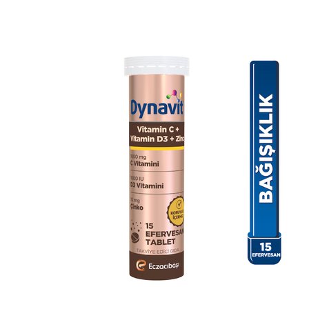 Dynavit Vitamin C + Vitamin D3 + Çinko 15 Efervesan Tablet