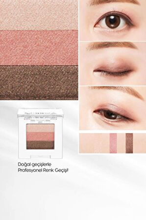 Yumuşak Dokulu, Dökülme Yapmayan 3 Renkli Göz Farı Triple Shadow (No.10 Oriental Pink)