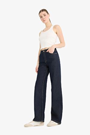 DeFacto Straight Wide Yüksek Bel Uzun Jean Pantolon D5123AX25SPNM82