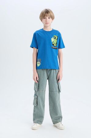 DeFacto Erkek Çocuk Minecraft Kısa Kollu Tişört D9561A825SMBE776