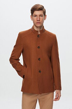 Ds Damat Regular Fit Camel Dik Yaka Kaşe Kaban 1HCK78ORT5033 1HCK78ORT5033