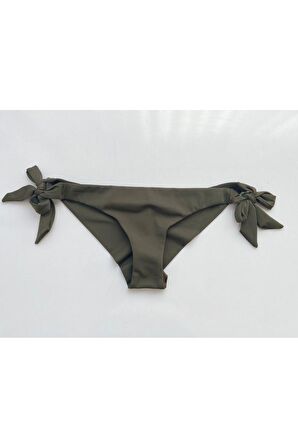 Haki Brezilya Kalın İp Bağlamalı Bikini Altı