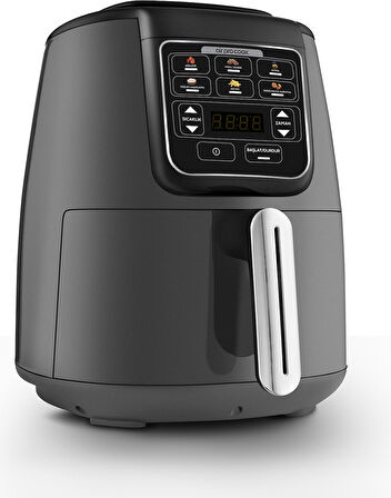 Karaca Air Pro Cook Köz Steel XL Çelik Hazneli Airfryer Space Gray 4 Litre 4 Kişilik