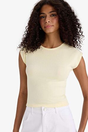 Slim Fit Dar Kesim Bisiklet Yaka Basic Düz Modal Kısa Kollu Tişört