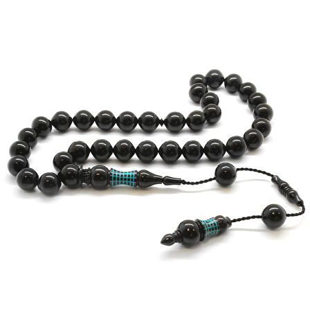 Özel Premium Kutulu Kumpas İşçilikli İmamesi Firuze İşlemeli İstanbul Kesim Erzurum Oltu Taşı Tesbih