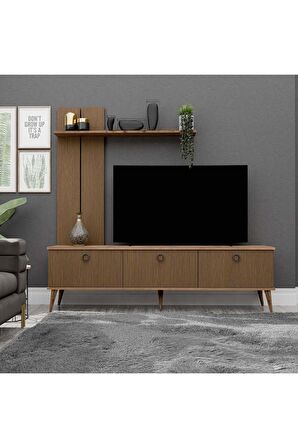 1380 TERRA 180 CM (AHŞAP AYAKLI) TV ÜNİTESİ HAT - KAPLAN