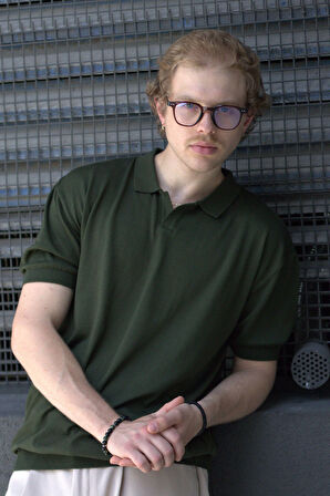 HYMAN Erkek Oversize Polo Yaka Triko T-Shirt