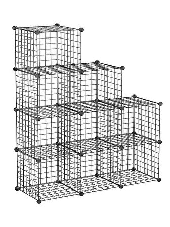 9 Bölmeli Metal Çok Amaçlı Raf Dolap Organizer