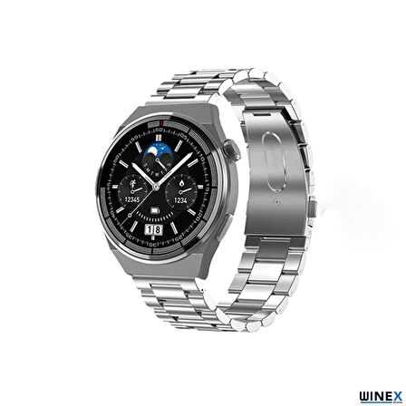 Winex 2023 Watch GT3 Max Android İos HarmonyOs Uyumlu Akıllı Saat Gümüş