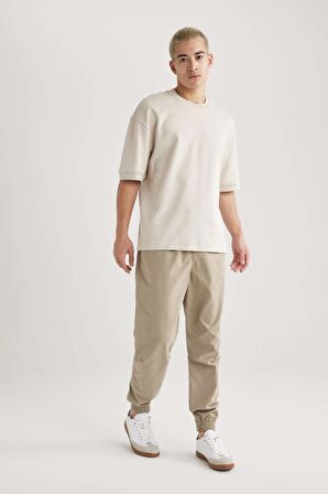 DeFacto Loose Fit Bisiklet Yaka Kısa Kollu Ağır Kumaş Tişört B4844AX24SPBG700