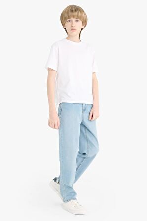 DeFacto Erkek Çocuk Straight Fit Düz Paça Cepli Basic Düz Jean Pantolon C3697A824WNNM39