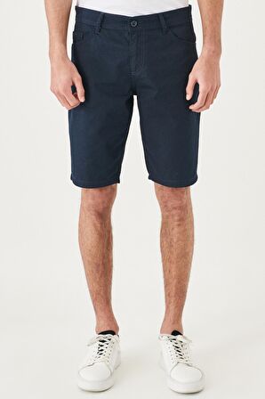 Slim Fit Dar Kesim Armürlü %100 Pamuk Casual Chino Şort