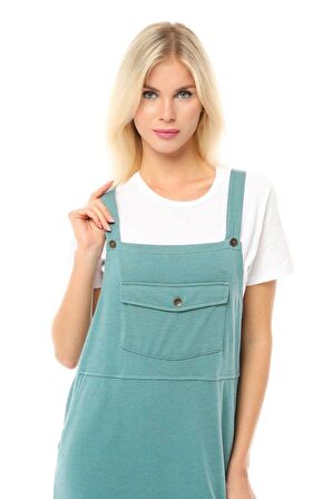 defy's Kadın Askılı Yırtmaçlı Elbise Mint