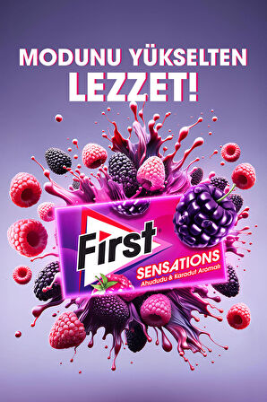 First Sensations Ahududu & Karadut Aromalı Sakız 27 gr - 12 Adet