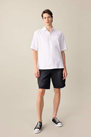 DeFacto Relax Fit Yazlık Polo Yaka Kısa Kollu Gömlek C1110AX24SMWT55