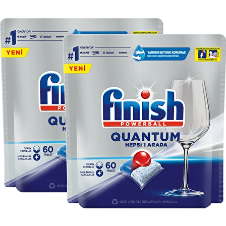 Finish Quantum 120 Yıkama Tablet Bulaşık Makinesi Deterjanı 2x60 Adet 