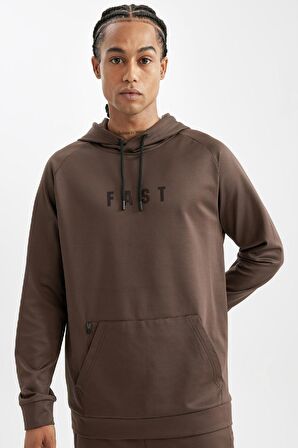DeFactoFit Standart Fit Kapüşonlu Cepli Skuba Dalgıç Kumaş Sporcu Sweatshirt D1950AX24AUBN151