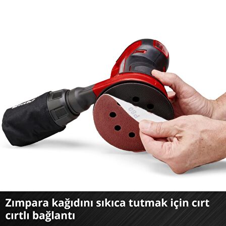 Einhell Akülü Eksantrik Zımpara TE-RS 18 Li-Solo Power X-Change (Lityum-İyon, Devir Elektroniği, Velcro Bant, 1x P80 zımpara kağıdı dahil, Akü ve Şarj Cihazı Dahil Değildir)  - 4462010