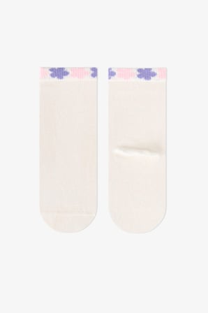 Kız Çocuk Pembe Feel Better Kedi Desenli Pamuklu 3 Çift Soket Çorap