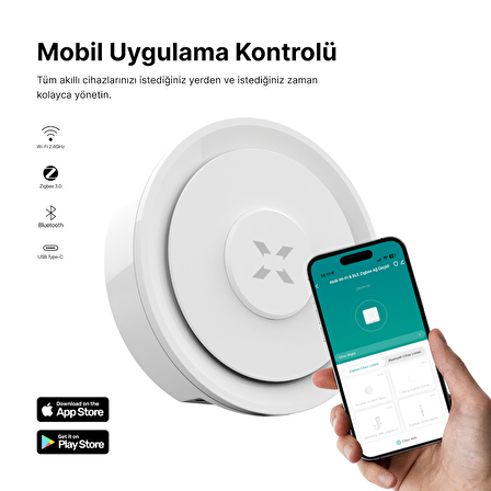 Xenon Smart Zigbee Wi-Fi ve Bluetooth Akıllı Ev Ağ Geçidi, Mobil App Kontrollü Köprü Cihazı Tuya Uyumlu Gateway Hub X7964