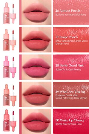 Uzun Süre Kalıcı ve Hafif Formüllü, Kadife Bitişli Tint Peripera Ink Airy Velvet (27 Inside Peach)