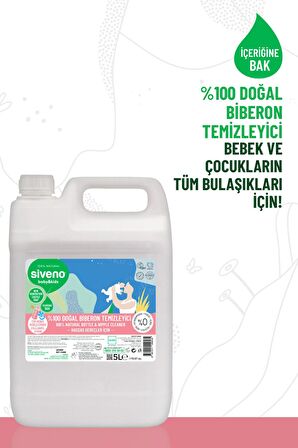 Siveno %100 Doğal Emzik ve Biberon Temizleyicisi Bitkisel Elde Bulaşık Sabunu Nemlendirici Vegan 5000 ml