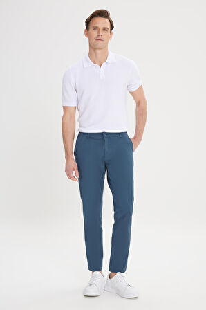 Slim Fit Dar Kesim Yan Cep Pamuklu Esnek Chino Pantolon
