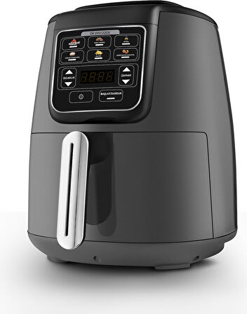 Karaca Air Pro Cook Köz Steel XL Çelik Hazneli Airfryer Space Gray 4 Litre 4 Kişilik