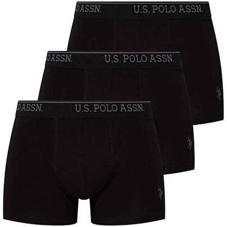 U.S. Polo Assn. Erkek 3 Lü Boxer Set Siyah