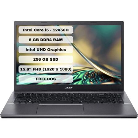 Acer Aspire 5 A515-57-525E Intel Core i5 12450H 8GB 256GB SSD Freedos 15.6" FHD NX.KN3EY.003