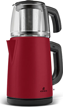 Karaca Tea Glass 2 In 1 Çelik Çay Makinesi Ve Kettle Viva Magenta