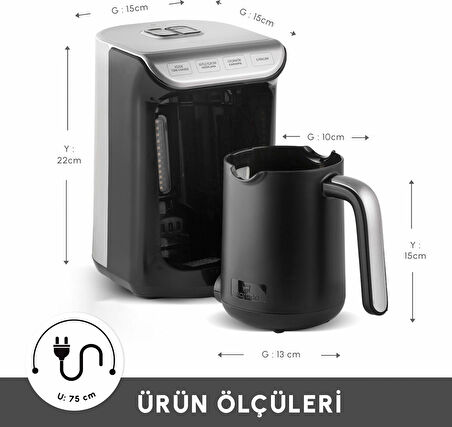 Karaca Hatır Köz Sütlü Türk Kahve Makinesi Antrasit