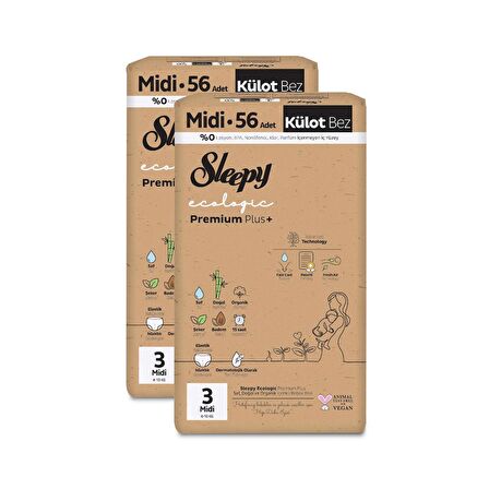 Sleepy Ecologic Premium Plus Süper Paket Külot Bez 3 Numara Midi 112 Adet