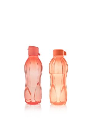 Eco Şişe Kolay Kapak Suluk ve Matara Pembe ve Turuncu 2'li 500ml