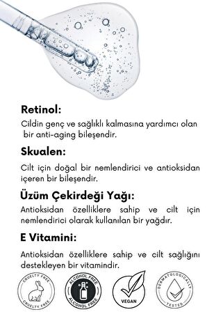Yaşlanma Karşıtı, Canlandırıcı Retinol Serum