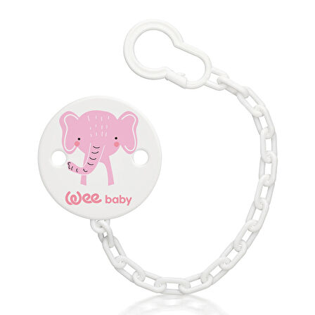 Wee Baby Desenli Emzik Askısı - PEMBE FİL