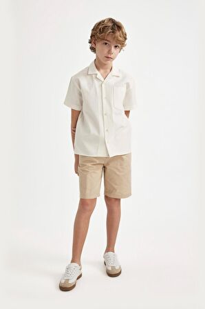 DeFacto Erkek Çocuk Basic Düz Beli Lastikli Cepli Gabardin Şort C2956A824SMBG286