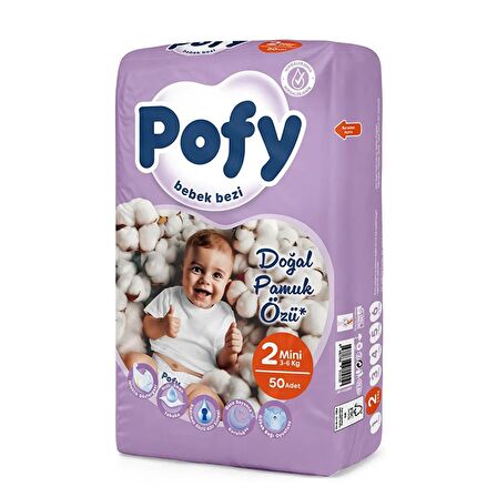 Pofy Mini 2 Numara Bebek Bezi 3-6 kg 50 Adet