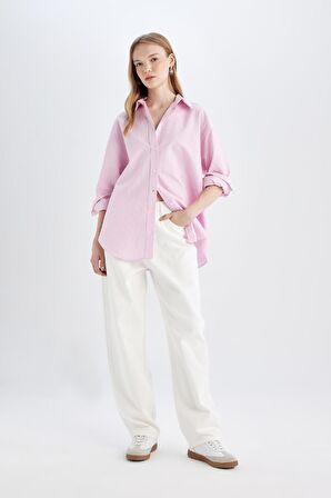 DeFacto Oversize Fit Oxford Uzun Kollu Gömlek D4015AX24AUPN171