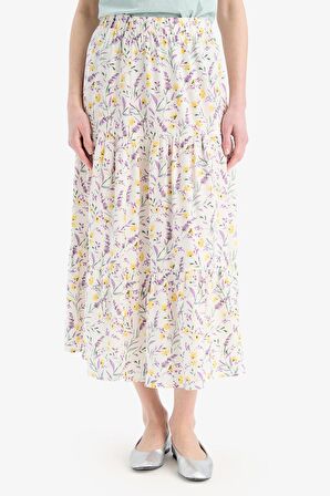 DeFacto Esnek Belli Çiçek Desenli Midi Etek C4411AX25SPYL155