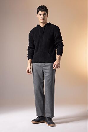DeFacto Pantolon Relax Fit Beli Bağcıklı Cepli Basic Düz Düz Paça B7336AX23WNAR162