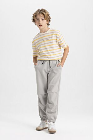DeFacto Erkek Çocuk Beli Paçası Lastikli Cepli Basic Düz Jogger Eşofman Altı C2093A824SPGR253