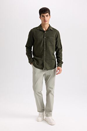 DeFacto Regular Fit Oduncu Cep Detaylı Basic Düz Uzun Kollu Gömlek A5515AX24AUKH244